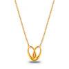 Emma Manor 18k Gold Plated Double Ring Love Heart Pendant Necklace for Women