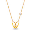 Emma Manor 18k Gold Plated Double Ring Love Heart Pendant Necklace for Women