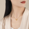 Emma Manor 18k Gold Plated Double Ring Love Heart Pendant Necklace for Women
