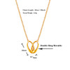 Emma Manor 18k Gold Plated Double Ring Love Heart Pendant Necklace for Women