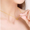 Emma Manor 18k Gold Plated Double Ring Love Heart Pendant Necklace for Women