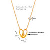 Emma Manor 18k Gold Plated Double Ring Love Heart Pendant Necklace for Women