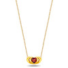 Emma Manor 18k Gold Plated Mini Double Love Heart Pendant Necklace for Women