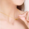 Emma Manor 18k Gold Plated Mini Double Love Heart Pendant Necklace for Women