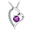 Emma Manor Heart Necklace 14K White Gold Plated Round Cut Cubic Zirconia Forever Lover Heart Pendant Necklace for Women Girls