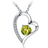 Emma Manor Heart Necklace 14K White Gold Plated Round Cut Cubic Zirconia Forever Lover Heart Pendant Necklace for Women Girls