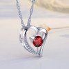 Emma Manor Heart Necklace 14K White Gold Plated Round Cut Cubic Zirconia Forever Lover Heart Pendant Necklace for Women Girls