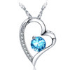 Emma Manor Heart Necklace 14K White Gold Plated Round Cut Cubic Zirconia Forever Lover Heart Pendant Necklace for Women Girls
