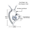 Emma Manor Heart Necklace 14K White Gold Plated Round Cut Cubic Zirconia Forever Lover Heart Pendant Necklace for Women Girls