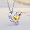 Emma Manor Heart Necklace 14K White Gold Plated Round Cut Cubic Zirconia Forever Lover Heart Pendant Necklace for Women Girls