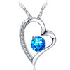 Emma Manor Heart Necklace 14K White Gold Plated Round Cut Cubic Zirconia Forever Lover Heart Pendant Necklace for Women Girls