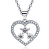 Heart Pendant Necklace 14k White Gold Plated Cubic Zirconia Love Heart Jewelry for Women Girls