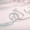 Heart Pendant Necklace 14k White Gold Plated Cubic Zirconia Love Heart Jewelry for Women Girls