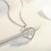 Heart Pendant Necklace 14k White Gold Plated Cubic Zirconia Love Heart Jewelry for Women Girls