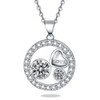 Heart Pendant Necklace 14k White Gold Plated Family Love Heart Jewelry for Women Girl