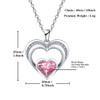 14k White Gold Plated 5A Heart Shape Cubic Zirconia Love Double Heart Pendant Necklace for Women, Jewelry Gift for Wife Girlfriend