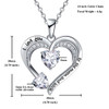 Love Heart Pendant Necklace 18k White Gold Plated 5A Cubic Zirconia Engraved I Love You Heart Jewelry Gift for Women Wife Girl