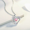 Love Heart Pendant Necklace 18k White Gold Plated 5A Cubic Zirconia Engraved I Love You Heart Jewelry Gift for Women Wife Girl