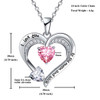 Love Heart Pendant Necklace 18k White Gold Plated 5A Cubic Zirconia Engraved I Love You Heart Jewelry Gift for Women Wife Girl
