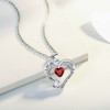 Love Heart Pendant Necklace 18k White Gold Plated 5A Cubic Zirconia Engraved I Love You Heart Jewelry Gift for Women Wife Girl