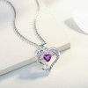 Love Heart Pendant Necklace 18k White Gold Plated 5A Cubic Zirconia Engraved I Love You Heart Jewelry Gift for Women Wife Girl