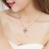 Love Heart Pendant Necklace 18k White Gold Plated 5A Cubic Zirconia Engraved I Love You Heart Jewelry Gift for Women Wife Girl