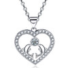 Heart Pendant Necklace 14k White Gold Plated Cubic Zirconia Love Heart Jewelry for Women Girls