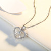 Heart Pendant Necklace 14k White Gold Plated Cubic Zirconia Love Heart Jewelry for Women Girls