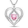 Emma Manor 925 Sterling Silver 5A Heart CZ Diamond Triple Heart Pendant Necklace for Women