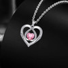 Emma Manor 925 Sterling Silver 5A Heart CZ Diamond Triple Heart Pendant Necklace for Women