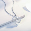 Emma Manor 925 Sterling Silver 5A Heart CZ Diamond Triple Heart Pendant Necklace for Women