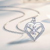 Heart Pendant Necklace 14k White Gold Plated 5A Cubic Zirconia Infinity Butterfly Jewelry for Women