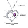 14k White Gold Plated 5A Cubic Zirconia Unique Love Heart Pendant Necklace for Women, Jewelry Gift for Wife Girlfriend