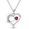 14k White Gold Plated 5A Cubic Zirconia Unique Love Heart Pendant Necklace for Women, Jewelry Gift for Wife Girlfriend