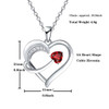 14k White Gold Plated 5A Cubic Zirconia Unique Love Heart Pendant Necklace for Women, Jewelry Gift for Wife Girlfriend