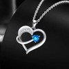 14k White Gold Plated 5A Cubic Zirconia Unique Love Heart Pendant Necklace for Women, Jewelry Gift for Wife Girlfriend