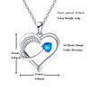 14k White Gold Plated 5A Cubic Zirconia Unique Love Heart Pendant Necklace for Women, Jewelry Gift for Wife Girlfriend