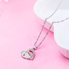 Heart Pendant Necklace 14k White Gold Plated Cubic Zirconia Love Heart Jewelry for Women Girls