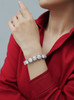Half-summer brilliance - Made of morganite, 925 sterling silver and platinum-plated diamonds, it is a fashionable jewelry bracelet and a luxurious silver accessory.