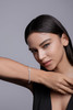 Star - Composed of morganite, 925 sterling silver and platinum-plated diamonds, it is a fashionable jewelry bracelet and a luxurious silver accessory.