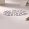 The Time Appointment - Made of morganite, 925 sterling silver and platinum-plated diamonds, it is a fashionable jewelry bracelet and a luxurious silver accessory.