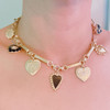 Mixed Heart Charm Necklace – Gold Chain with Elegant Black and Gold Heart Pendants