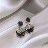 Elegant Black Enamel Square Pearl Drop Earrings for Women, 4Pcs Princess Cut Cubic Zirconia Sparkling Dangle Earrings, Luxury Vintage Formal Wedding Party Jewelry Gift