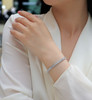 Scattered like stars - Made of morganite, 925 sterling silver and platinum-plated diamonds, it is a fashionable jewelry bracelet and a luxurious silver accessory.