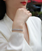 Scattered like stars - Made of morganite, 925 sterling silver and platinum-plated diamonds, it is a fashionable jewelry bracelet and a luxurious silver accessory.