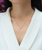 Love in the Present - A fashionable and popular jewelry necklace pendant set, featuring one carat morganite, made of 925 silver and plated with platinum and diamonds.