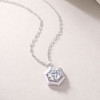 A fraction of it - a fashionable and popular jewelry necklace pendant set, featuring Monis stone, made of 925 silver and plated with platinum diamonds.