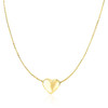 14k Yellow Gold Chain Necklace with Sliding Puffed Heart Charm