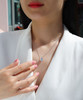 Iris Flower - A fashionable and popular jewelry necklace pendant set, featuring Monnes stone, made of 925 silver and plated with platinum diamonds.