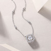 Sweet - A fashionable and popular jewelry necklace pendant set, featuring Monnes stone, made of 925 silver and plated with platinum diamonds.